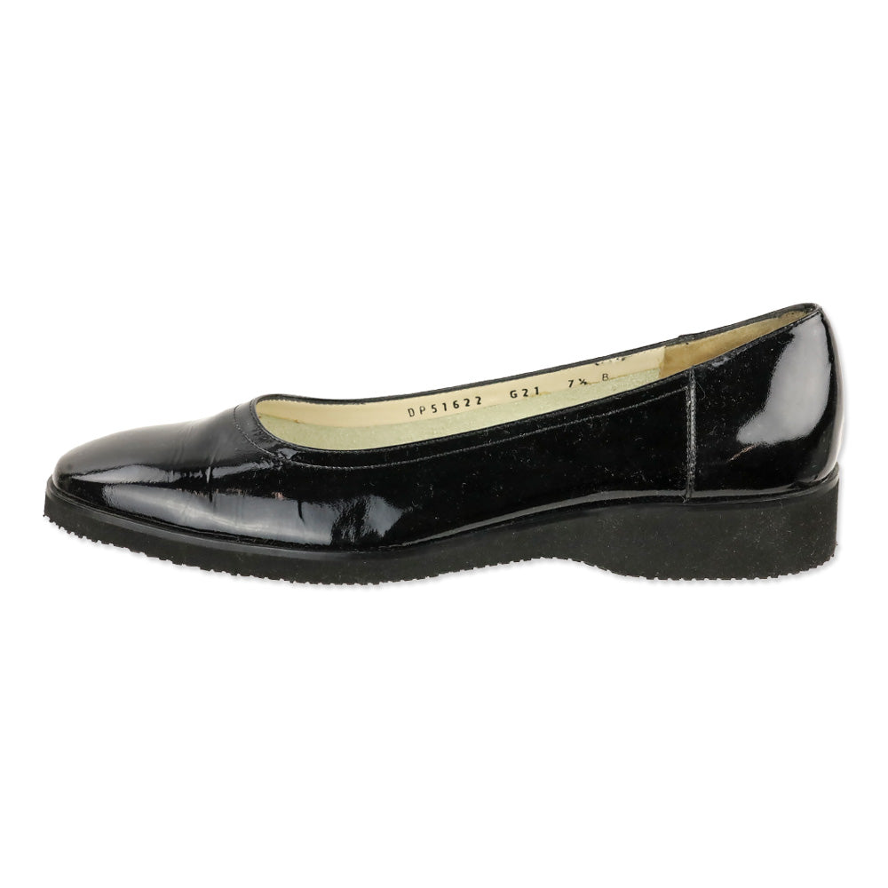 Salvatore Ferragamo Black Patent Leather Flats