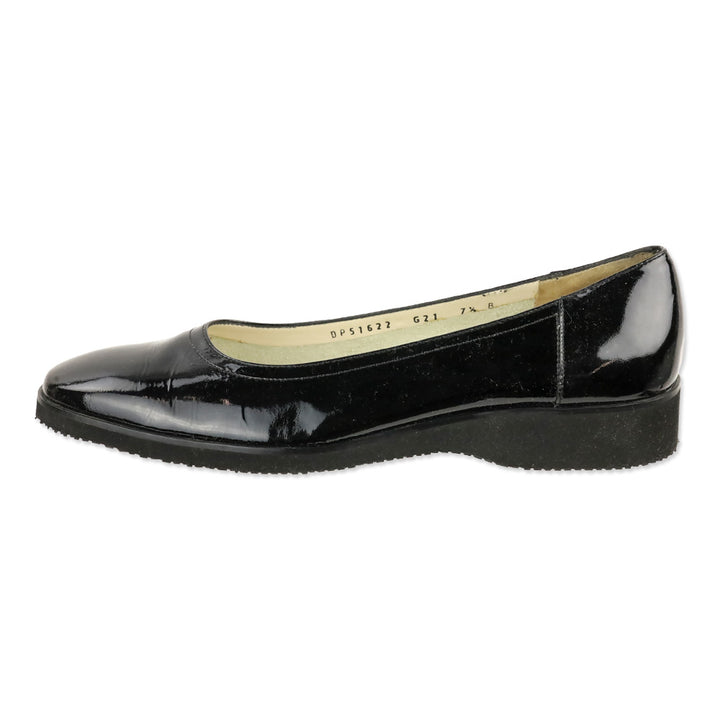 Salvatore Ferragamo Black Patent Leather Flats