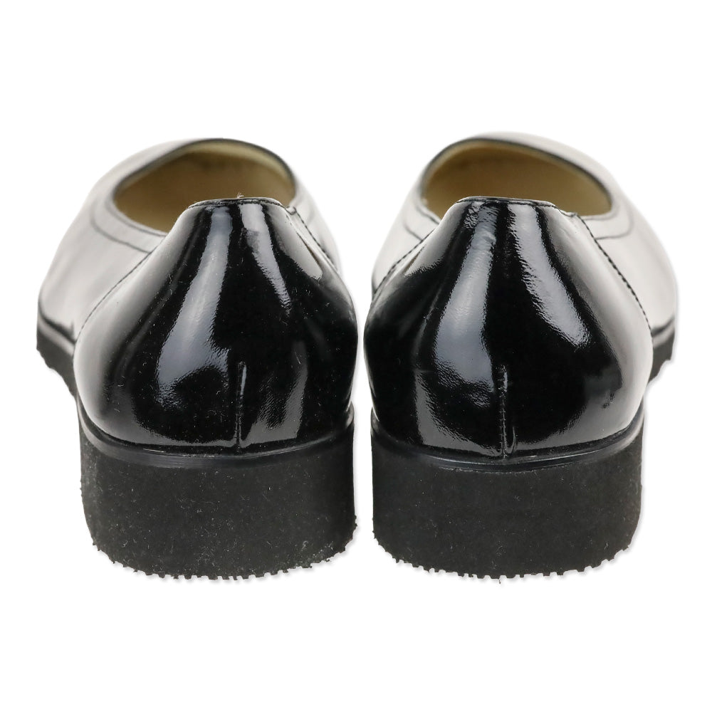 Salvatore Ferragamo Black Patent Leather Flats