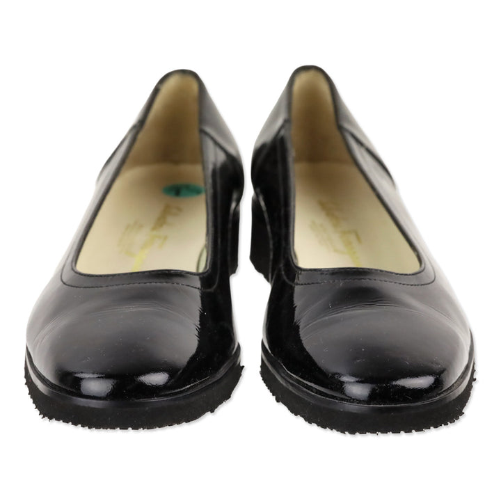 Salvatore Ferragamo Black Patent Leather Flats