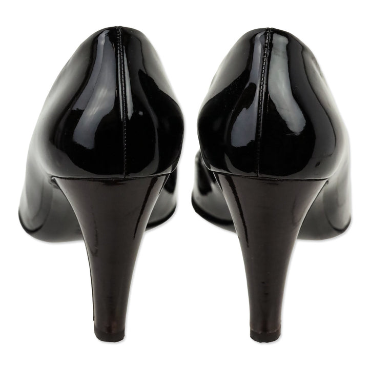 Salvatore Ferragamo Black Patent Leather Pumps