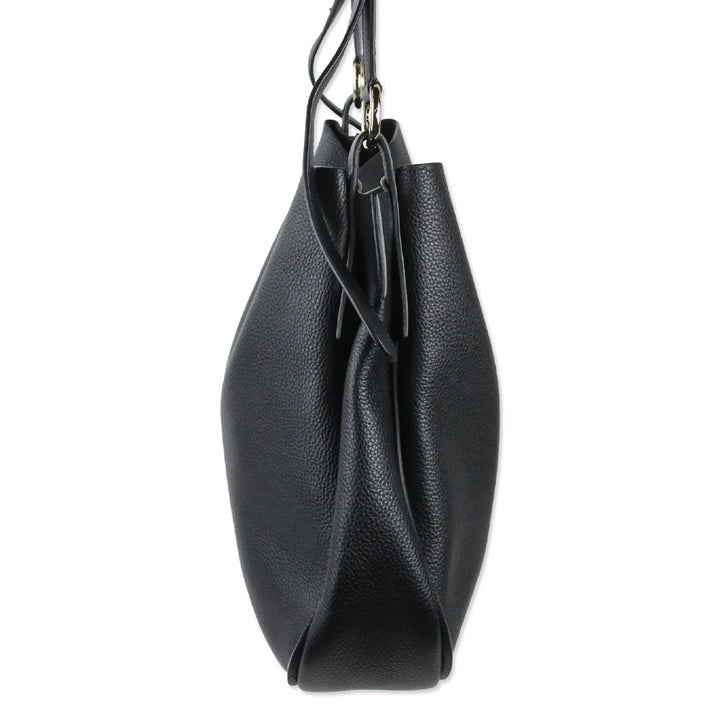 Salvatore Ferragamo Black Reverse Medium Leather Hobo Bag