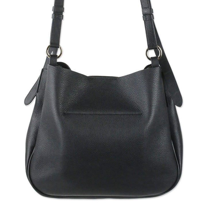 Salvatore Ferragamo Black Reverse Medium Leather Hobo Bag