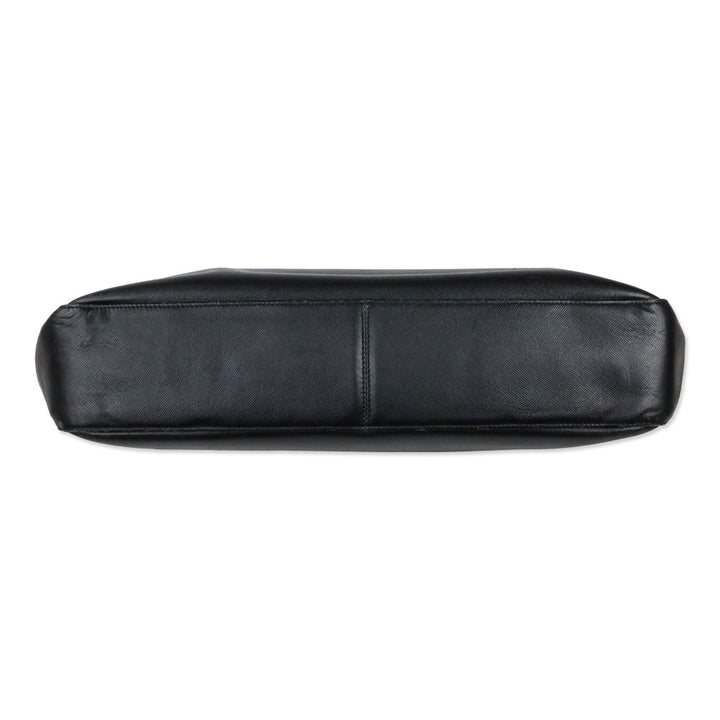 Salvatore Ferragamo Black Saffiano Leather Gancini Chain Tote