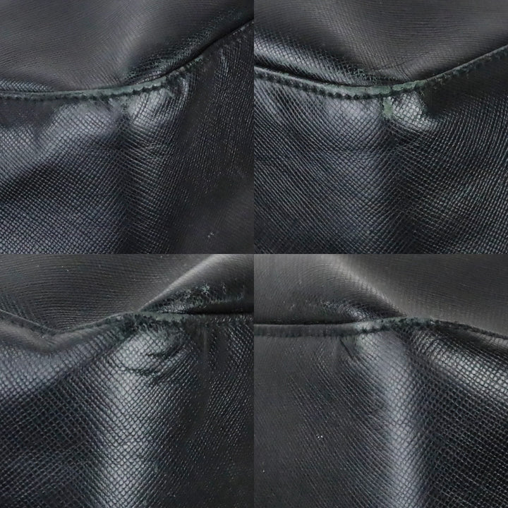 Salvatore Ferragamo Black Saffiano Leather Gancini Chain Tote