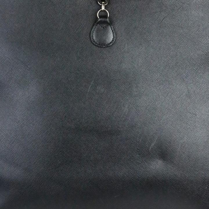 Salvatore Ferragamo Black Saffiano Leather Gancini Chain Tote