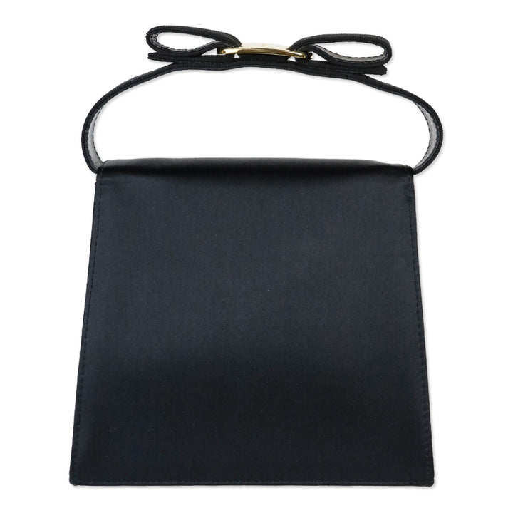 Salvatore Ferragamo Black Satin Mini Vara Bow Top Handle Bag