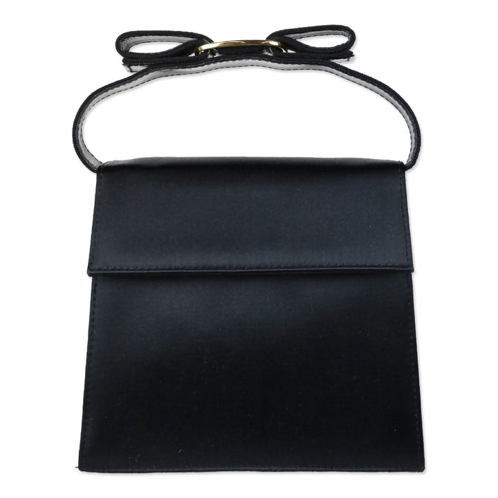 Salvatore Ferragamo Black Satin Mini Vara Bow Top Handle Bag