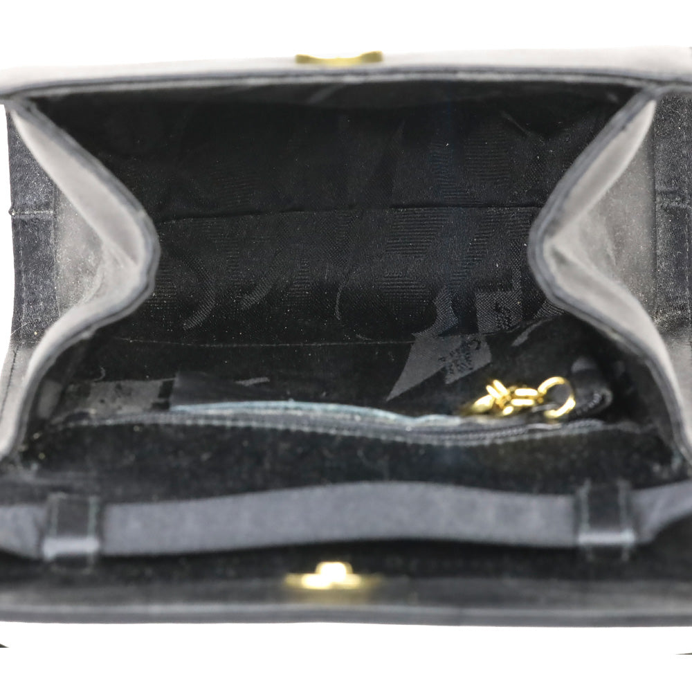 Salvatore Ferragamo Black Satin Mini Vara Bow Top Handle Bag