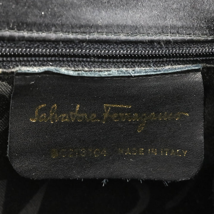 Salvatore Ferragamo Black Satin Mini Vara Bow Top Handle Bag