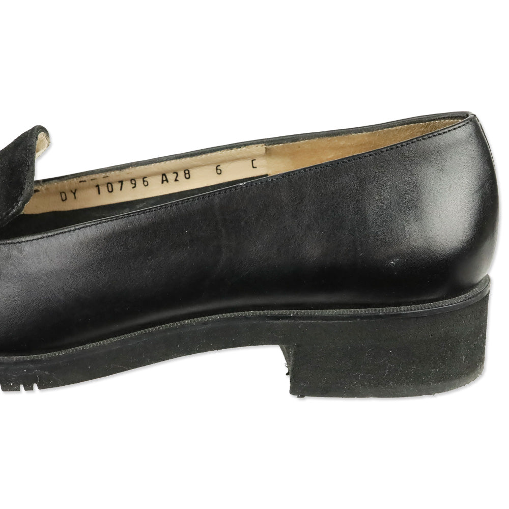 Salvatore Ferragamo Black Suede & Leather Gancini Loafer