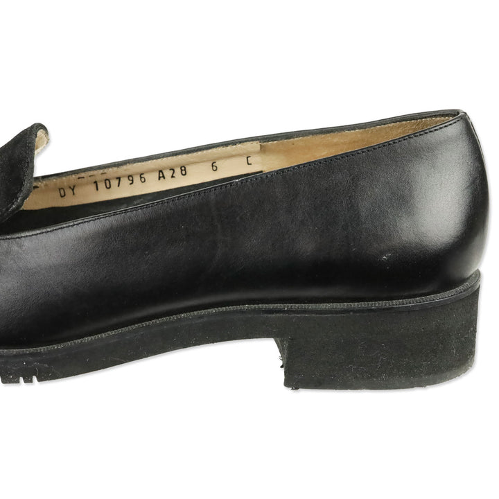 Salvatore Ferragamo Black Suede & Leather Gancini Loafer
