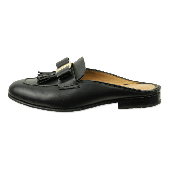 Salvatore Ferragamo Black Vara Bow Tassel Mules