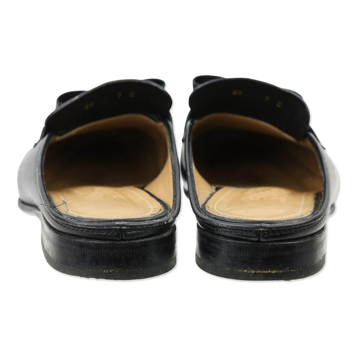 Salvatore Ferragamo Black Vara Bow Tassel Mules