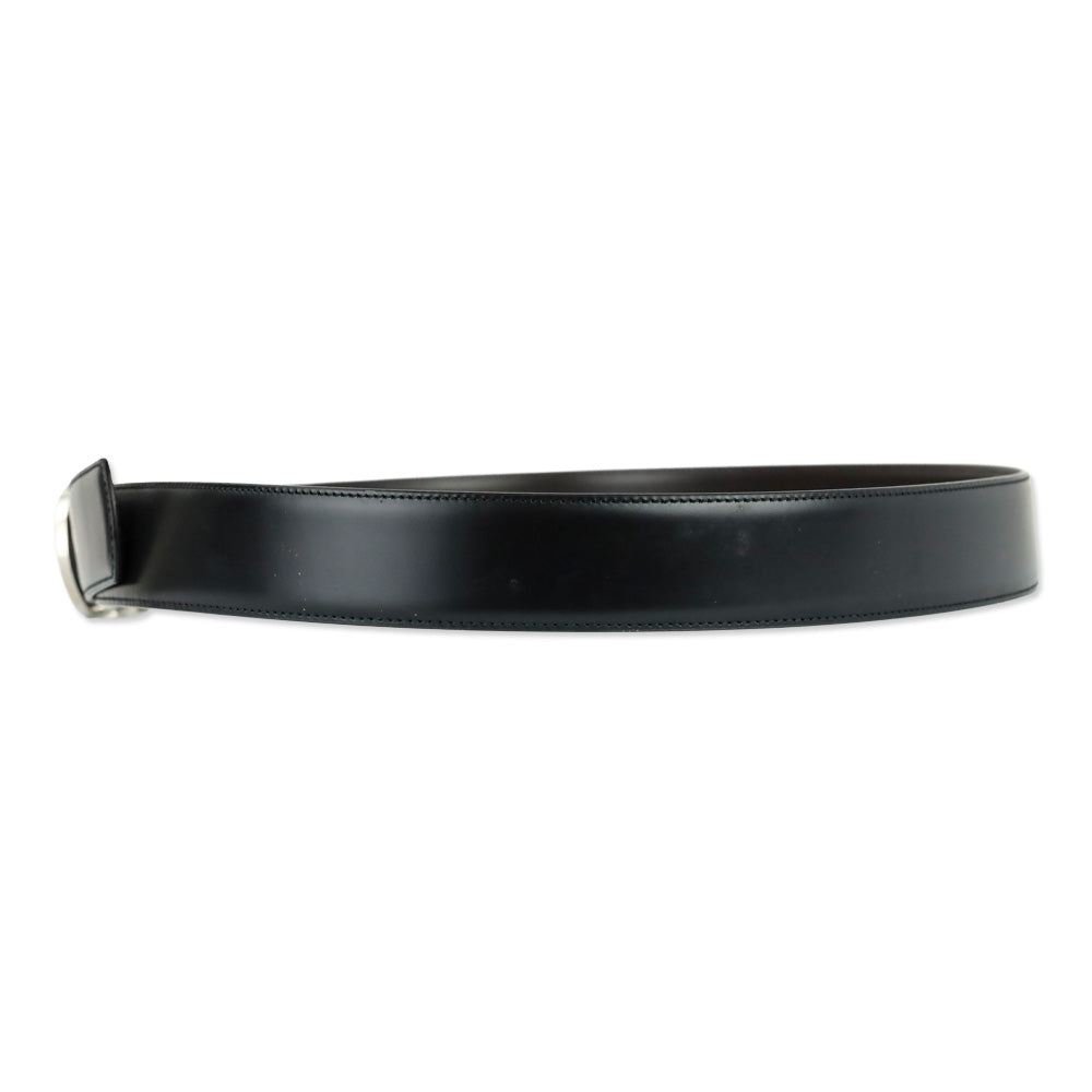Salvatore Ferragamo Black/Auburn Reversible and Adjustable Double Gancini Belt