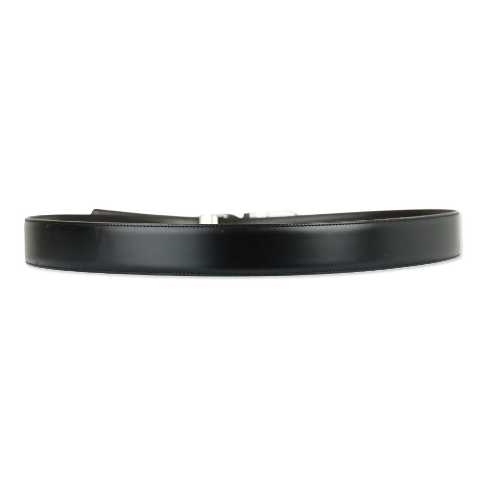 Salvatore Ferragamo Black/Auburn Reversible and Adjustable Double Gancini Belt
