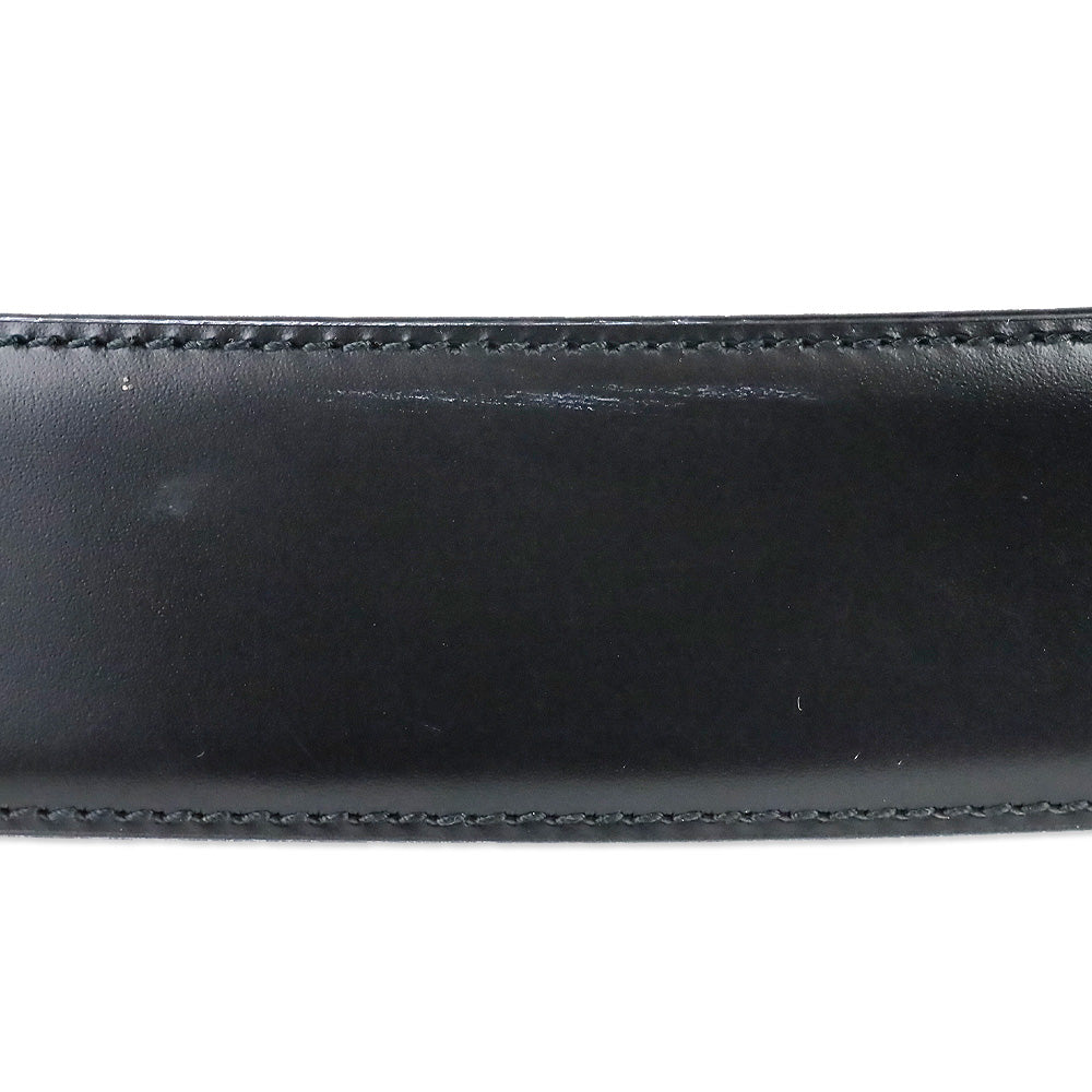Salvatore Ferragamo Black/Auburn Reversible and Adjustable Double Gancini Belt