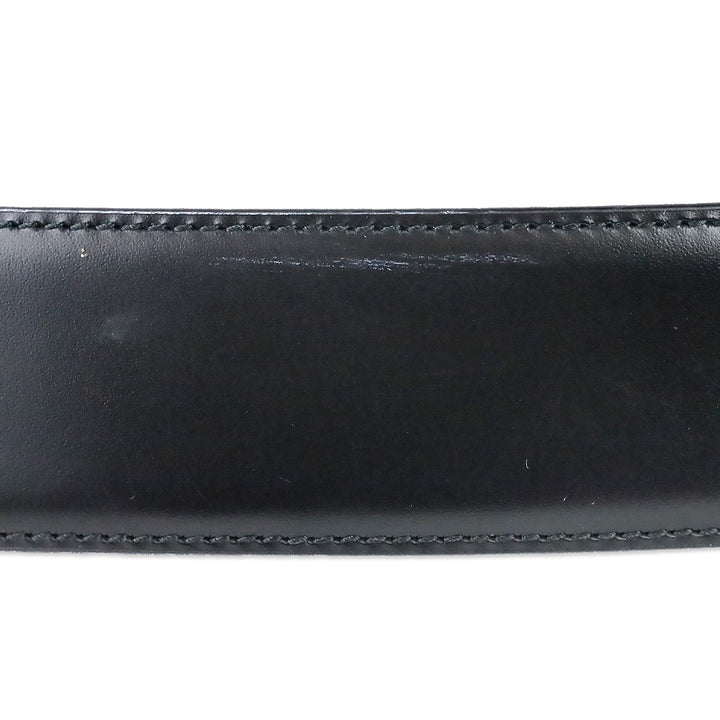Salvatore Ferragamo Black/Auburn Reversible and Adjustable Double Gancini Belt