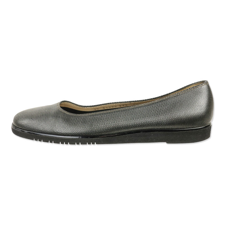 Salvatore Ferragamo Black/Silver Strana Flats