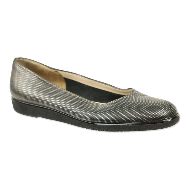 Salvatore Ferragamo Black/Silver Strana Flats