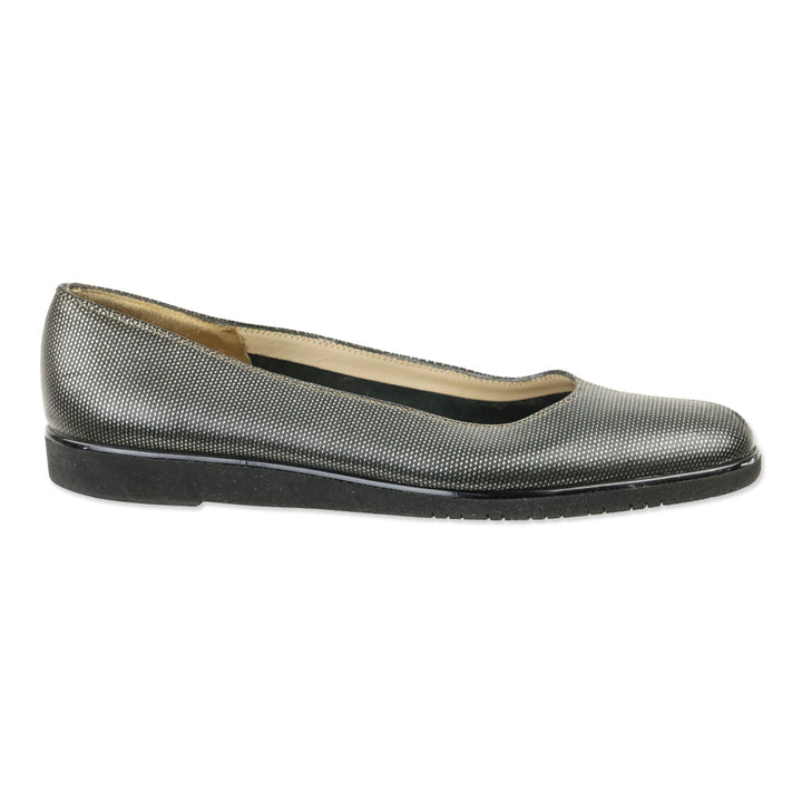 Salvatore Ferragamo Black/Silver Strana Flats