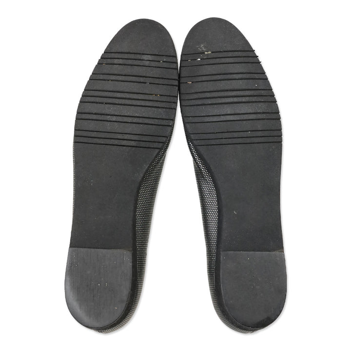 Salvatore Ferragamo Black/Silver Strana Flats