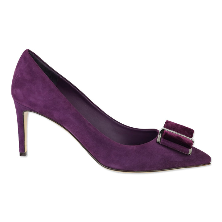 Salvatore Ferragamo Blackberry Calf Suede Zeri 70 Pump