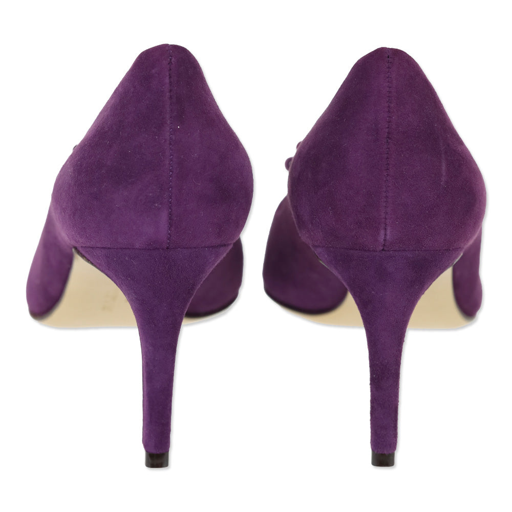Salvatore Ferragamo Blackberry Calf Suede Zeri 70 Pump
