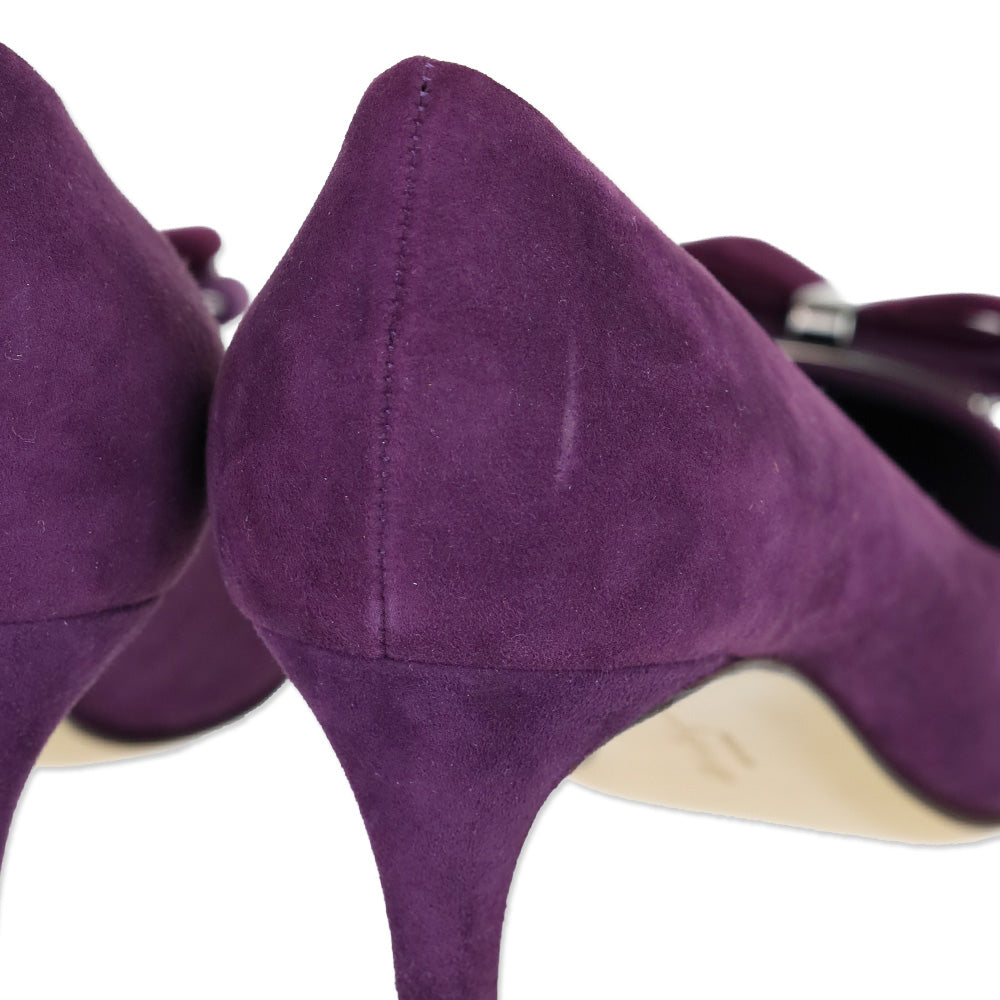 Salvatore Ferragamo Blackberry Calf Suede Zeri 70 Pump