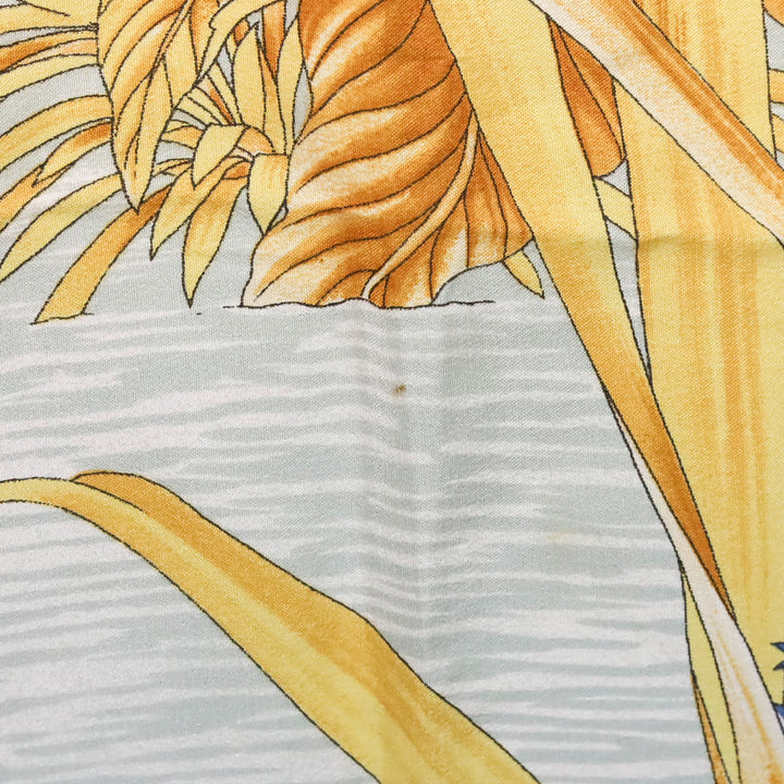 Salvatore Ferragamo Blue Hydrangeas Flamingo Silk Scarf