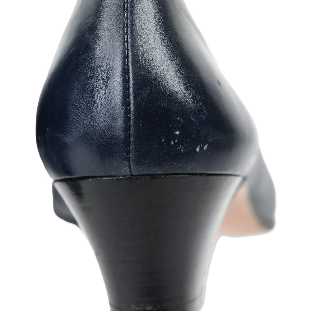 Salvatore Ferragamo Blue Leather Fringe Loafer Pump