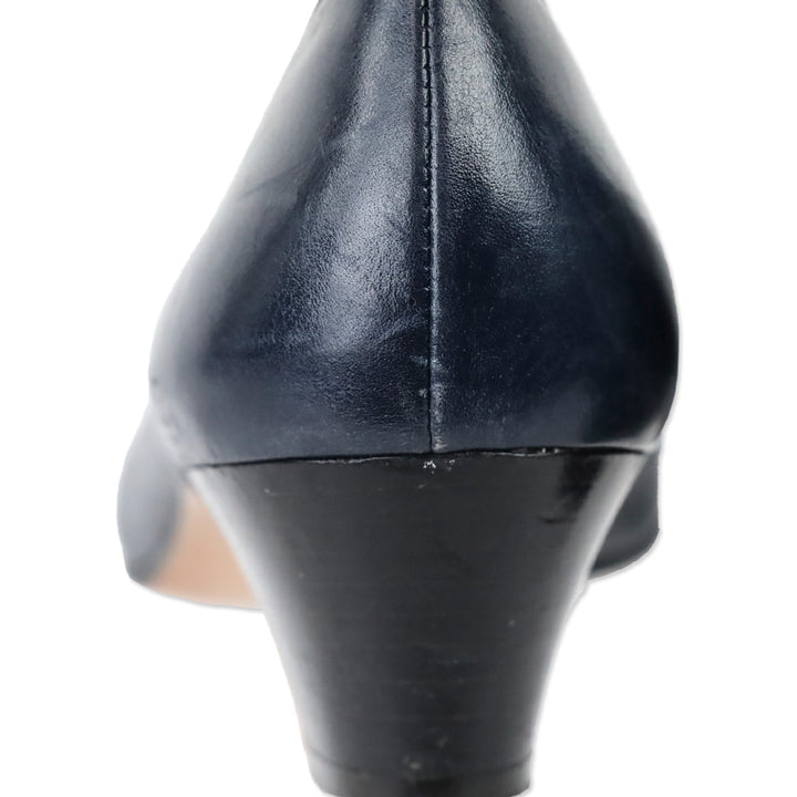 Salvatore Ferragamo Blue Leather Fringe Loafer Pump