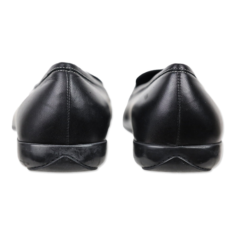 Salvatore Ferragamo Boutique Black Leather Logo Buckle Loafers