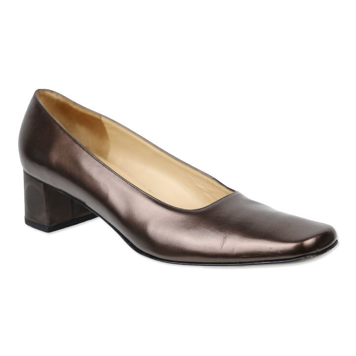 Salvatore Ferragamo Bronze Leather Pump