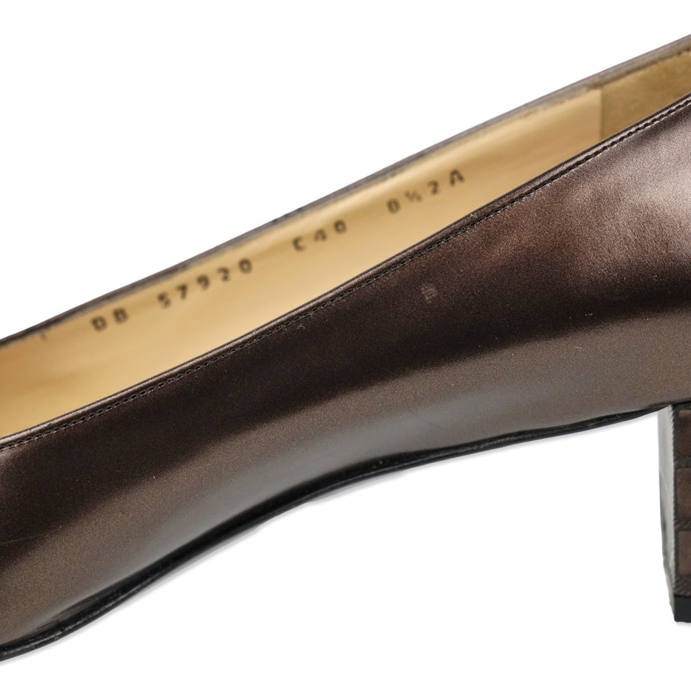 Salvatore Ferragamo Bronze Leather Pump