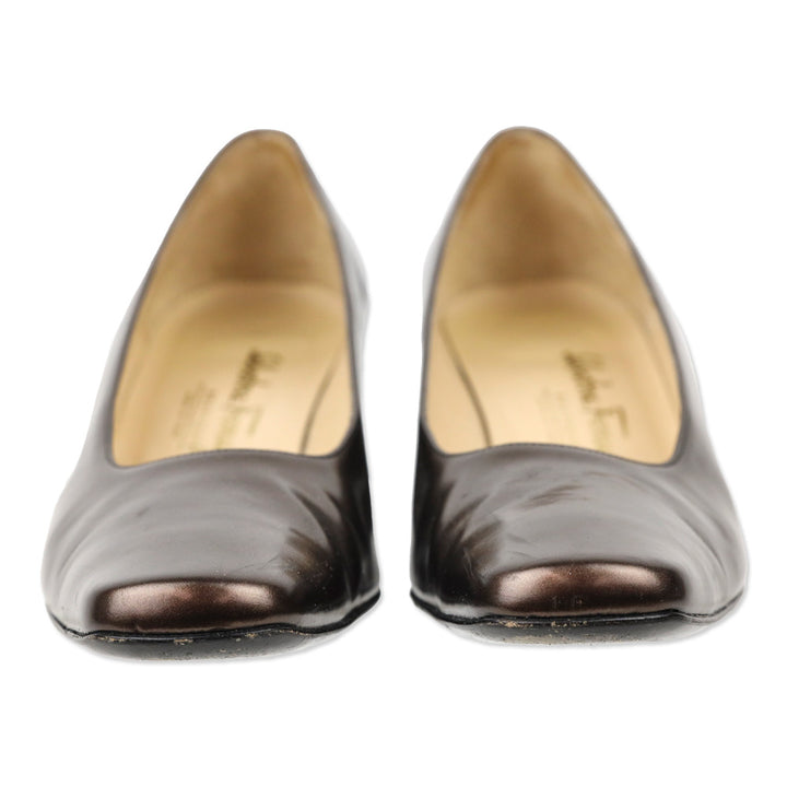 Salvatore Ferragamo Bronze Leather Pump