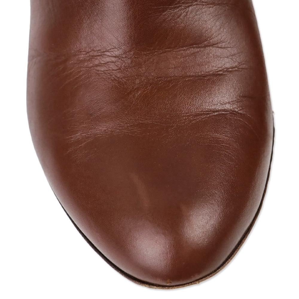 Salvatore Ferragamo Brown Leather Heeled Ankle Boot