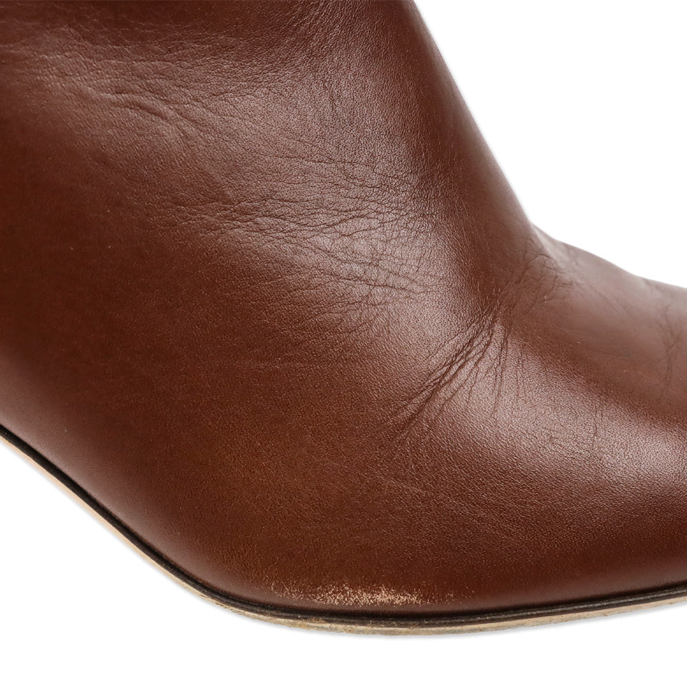Salvatore Ferragamo Brown Leather Heeled Ankle Boot