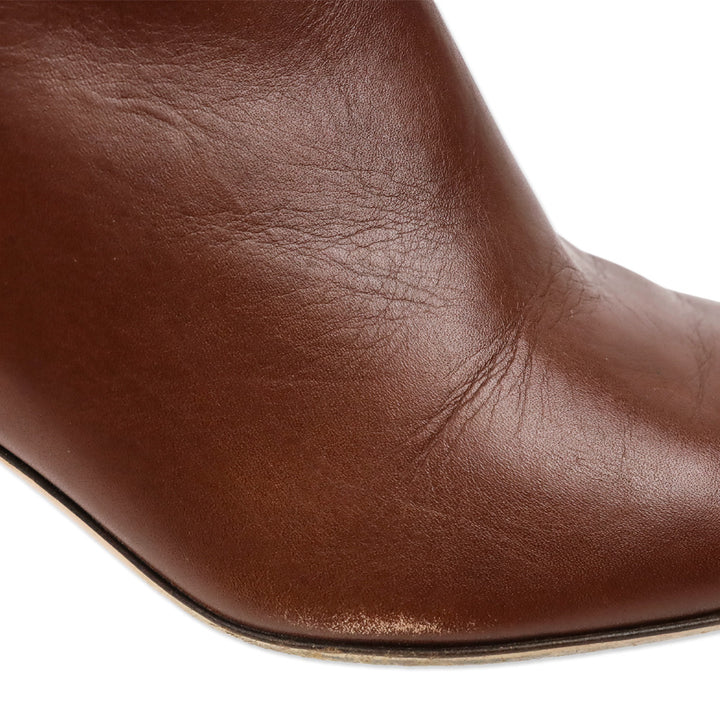 Salvatore Ferragamo Brown Leather Heeled Ankle Boot