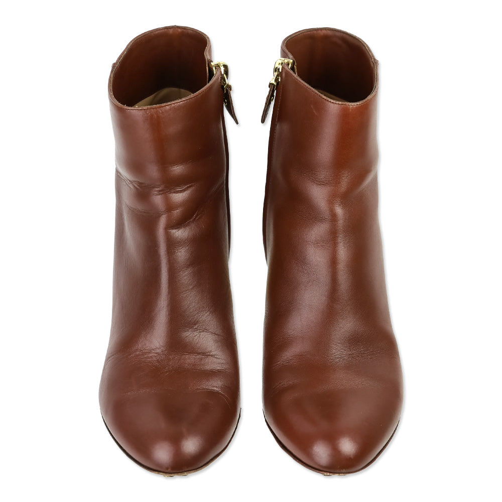 Salvatore Ferragamo Brown Leather Heeled Ankle Boot