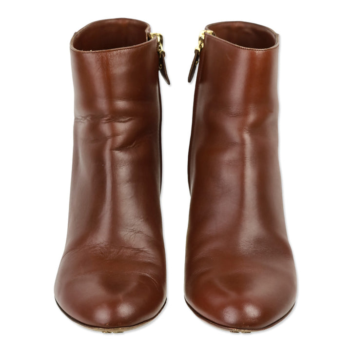 Salvatore Ferragamo Brown Leather Heeled Ankle Boot