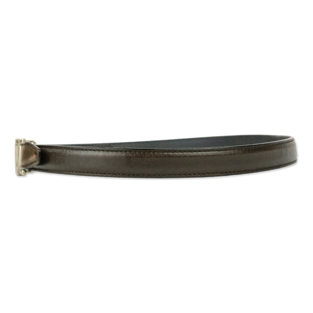 Salvatore Ferragamo Brown Leather Silver Vara Logo Buckle Belt