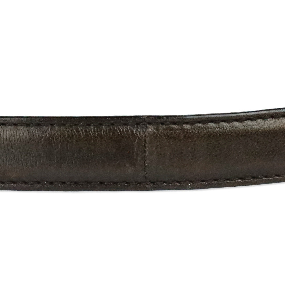 Salvatore Ferragamo Brown Leather Silver Vara Logo Buckle Belt