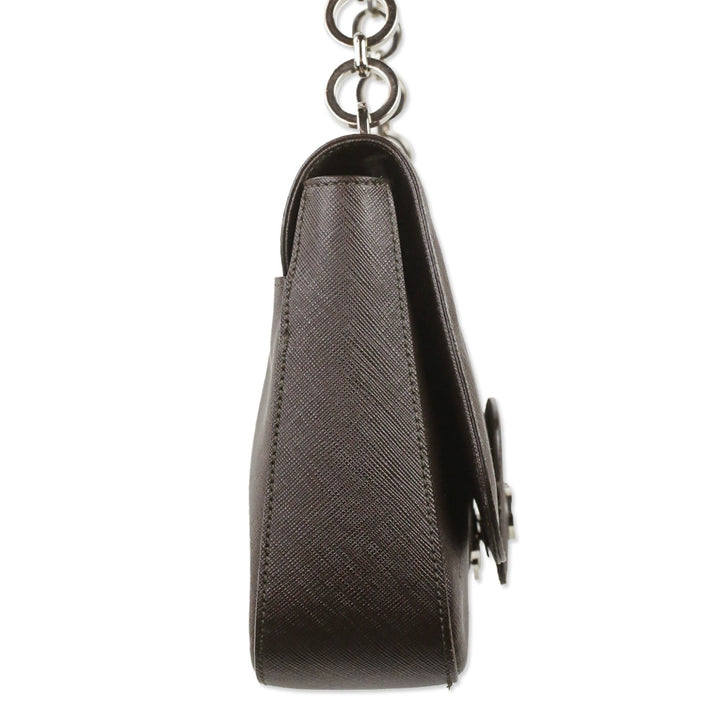 Salvatore Ferragamo Brown Saffiano Leather Gancini Bree Shoulder Bag