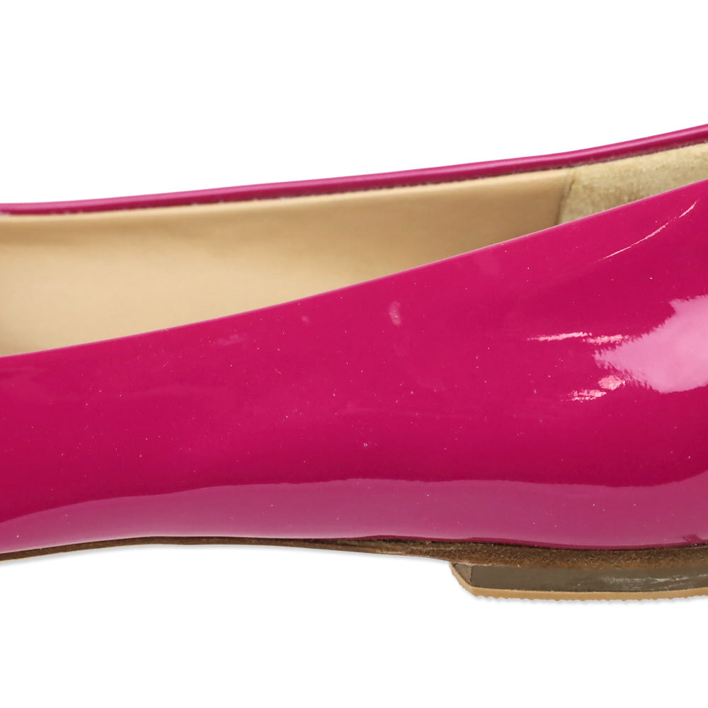 Salvatore Ferragamo Cerise Patent Leather Varina Ballet Flats