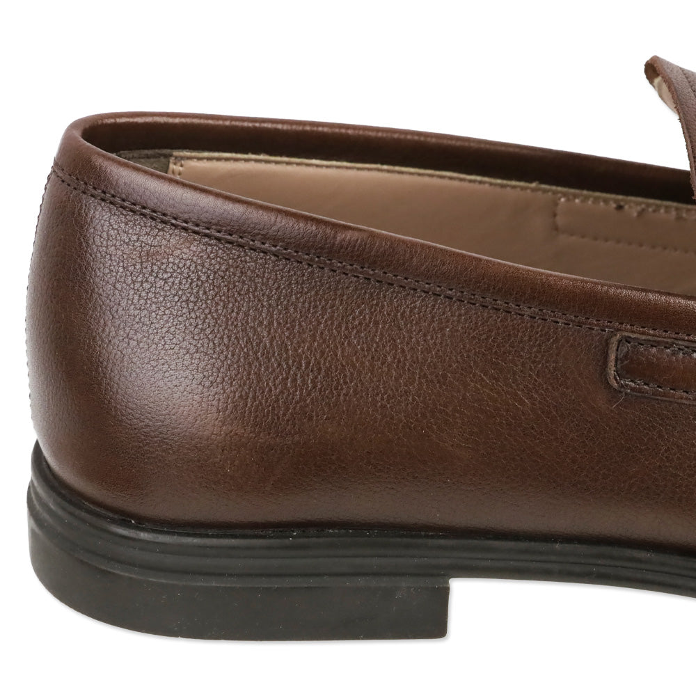 Salvatore Ferragamo Chocolate Brown Pebble Calf Leather Scarlet Gancini Double Bit Loafer