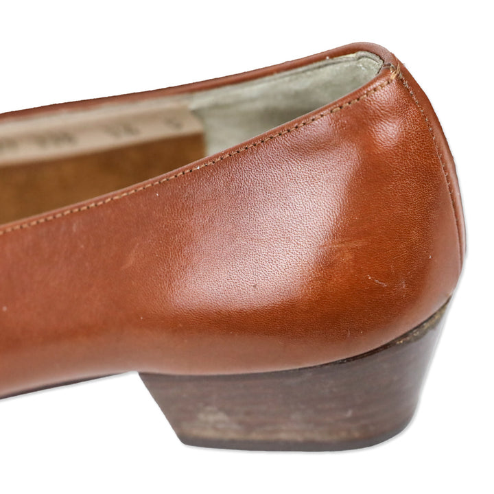 Salvatore Ferragamo Cognac Leather Vara Bow Pump