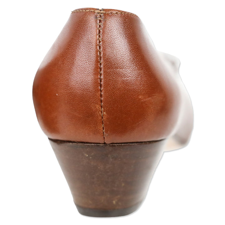 Salvatore Ferragamo Cognac Leather Vara Bow Pump