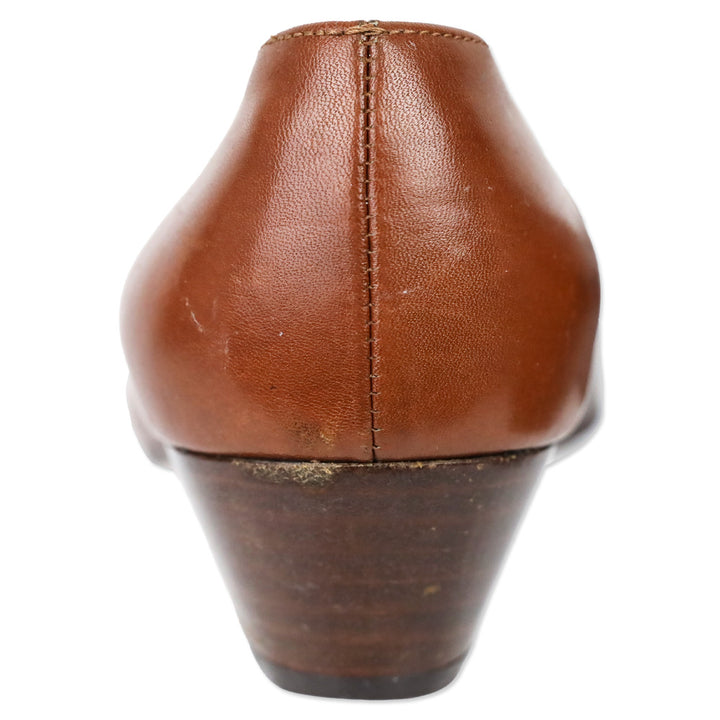 Salvatore Ferragamo Cognac Leather Vara Bow Pump