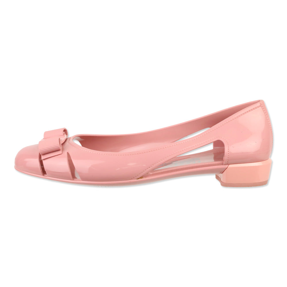 Salvatore Ferragamo Desert Rose Vara Bow Jelly Ballet Flat
